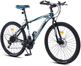 HCMNME Bike HCMNME Mountain Bikes, 24 inch mountain bike male and female adult variable speed racing ultra-light bicycle spoke wheel Alloy frame with Disc Brakes (Color : Black blue, Size : 21 speed)