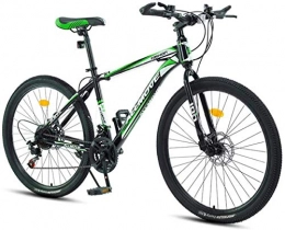 HCMNME Bike HCMNME Mountain Bikes, 24 inch mountain bike male and female adult variable speed racing ultra-light bicycle spoke wheel Alloy frame with Disc Brakes (Color : Dark green, Size : 21 speed)