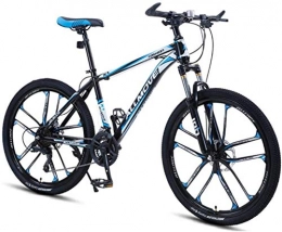 HCMNME Bike HCMNME Mountain Bikes, 24 inch mountain bike male and female adult variable speed racing ultra-light bicycle ten cutter wheels Alloy frame with Disc Brakes (Color : Black blue, Size : 30 speed)