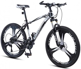 HCMNME Bike HCMNME Mountain Bikes, 24 inch mountain bike male and female adult variable speed racing ultra-light bicycle three-knife wheel Alloy frame with Disc Brakes (Color : Black and white, Size : 27 speed)