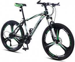 HCMNME Bike HCMNME Mountain Bikes, 24 inch mountain bike male and female adult variable speed racing ultra-light bicycle three-knife wheel Alloy frame with Disc Brakes (Color : Dark green, Size : 30 speed)
