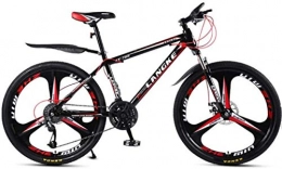 HCMNME Bike HCMNME Mountain Bikes, 24 inch mountain bike variable speed male and female three-wheeled bicycle Alloy frame with Disc Brakes (Color : Black red, Size : 30 speed)
