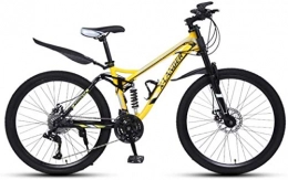 HCMNME Bike HCMNME Mountain Bikes, 26 inch downhill soft tail mountain bike variable speed male and female three-wheel mountain bike Alloy frame with Disc Brakes (Color : Yellow, Size : 30 speed)
