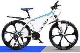 HCMNME Bike HCMNME Mountain Bikes, 26 inch mountain bike adult men and women variable speed light road racing six cutter wheels Alloy frame with Disc Brakes (Color : White blue, Size : 27 speed)