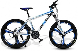 HCMNME Bike HCMNME Mountain Bikes, 26 inch mountain bike adult men's and women's variable speed travel bicycle three-knife wheel Alloy frame with Disc Brakes (Color : White blue, Size : 21 speed)