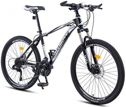 HCMNME Bike HCMNME Mountain Bikes, 26 inch mountain bike male and female adult variable speed racing ultra light bicycle 40 cutter wheels Alloy frame with Disc Brakes (Color : Black and white, Size : 30 speed)