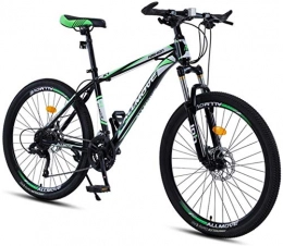 HCMNME Bike HCMNME Mountain Bikes, 26 inch mountain bike male and female adult variable speed racing ultra light bicycle 40 cutter wheels Alloy frame with Disc Brakes (Color : Dark green, Size : 27 speed)