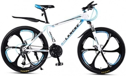 HCMNME Bike HCMNME Mountain Bikes, 26 inch mountain bike variable speed male and female mobility six-wheel bicycle Alloy frame with Disc Brakes (Color : White blue, Size : 30 speed)