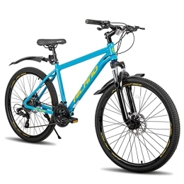 Hiland Bike HILAND 26 Inch Wheels Mountain Bike with SHIMANON 24 Speed disc brake, 17 Inch Aluminum Frame Mountain Bike For Men, Blue