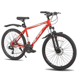 Hiland Bike HILAND 27.5 Inch Wheels Mountain Bike with SHIMANON 24 Speed disc brake, 17 Inch Aluminum Frame Mountain Bike For Men, Red