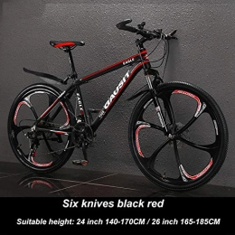 HUIGE Bike HUIGE Adult Mountain Bikes Lightweight Aluminum Full Suspension Frame, Suspension Fork, Disc Brake All Terrain Mountain Bike 24-30 Speed, 26 Inches, Red, 27 speed