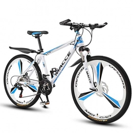 JESU Mountain Bike JESU Mens Mountain Bike, 26 inch Three cutter wheel with Double disc brake, Front and rear mechanical disc brakes, WhiteBlue, 21Speed