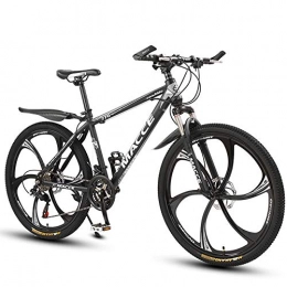 JESU Mountain Bike JESU Youth and Adult Mountain Bike, High-carbon steel Frame, 21, 24, 27 Speeds, Six cutter wheel, Multiple Colors, BlackSilver 26 inch, 24Speed