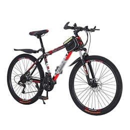 Kays Bike Kays 26 Inch Mountain Bike Carbon Steel Frame 21Speed Dual Disc With Lock-Out Suspension Fork For Men Woman Adult And Teens(Size:24 Speed, Color:Red)