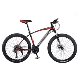 Kays Bike Kays 26 Inch Wheels Mens Mountain Bikes 21 / 24 / 27 Speed With Dual Disc Brake High-Tensile Carbon Steel Frame For A Path, Trail & Mountains(Size:21 Speed, Color:Red)