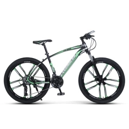 Kays Bike Kays Mountain Bike 26-inch Wheel 21 / 24 / 27 Speed Double Disc Brake Bicycle Suspension Fork Rear Anti-Slip Bike For Adult Or Teens(Size:21 Speed, Color:Green)