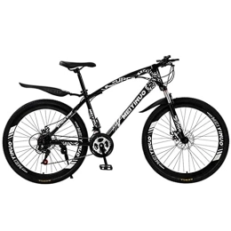 Kays Bike Kays Mountain Bikes 21 / 24 / 27 Speed Dual Disc Brake 26 Inches Spoke Wheels Bicycle Carbon Steel Frame With Suspension Fork(Size:24 Speed, Color:Black)