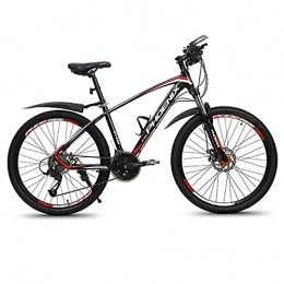 LZHi1 Bike LZHi1 26 Inch Adult Mountain Bike Commuter Bike, 27 Speed Suspension Fork Mountain Bicycle, Dual Disc Brake Outdoor Bikes With Adjustable Seat(Color:Black red)