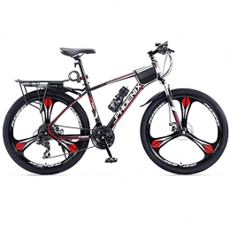 LZHi1 Bike LZHi1 26 Inch Mountain Bike 27 Speed Suspension Fork Adult Bicycle, Carbon Steel Frame Mountain Trail Bike Outdoor Bikes, Urban Commuter City Bicycle With Double Disc Brake(Color:Black red)
