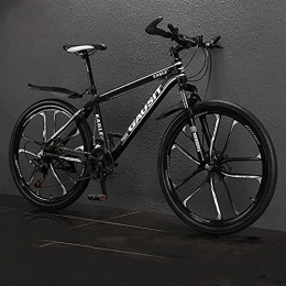 LZHi1 Bike LZHi1 Trail Mountain Bike 26 Inch Wheels, 30 Speed Aluminum Alloy Frame Adult Mountain Bicycles, Double Disc Brake Anti-Slip All Terrain Urban Commuter City Bicycle(Color:Black white)