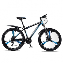 LZZB Bike LZZB Mountain Bike 24 Speed Dual Disc Brake 26 Wheels Suspension Fork Mountain Bicycle with High Carbon Steel Frame / Blue / 24 Speed