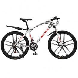 MENG Bike MENG 26 in Mens Mountain Bike Daul Disc Brake 21 / 24 / 27 Speed Bicycle Disc Brakes MTB for a Path, Trail &Amp; Mountains Suitable for Men and Women Cycling Enthusiasts / White / 27 Speed