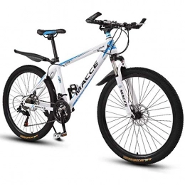 L&WB Mountain Bike Mountain Bike Mountain Bike, 26 Inches Ladies / Mens MTB Bikes Light Carbon Steel Frame 21 / 24 / 27 / 30 Speeds Front Suspension, White, 24speed