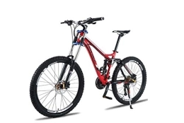 Generic Mountain Bike Mountain Bike Unisex Mountain Bike, 26 inch Aluminum Alloy Frame, 24 / 27 Speed Dual Suspension MTB Bike with Double Disc Brake, Red, 27 Speed