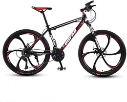 HCMNME Bike Mountain Bikes, 26 inch mountain bike aluminum alloy cross-country lightweight variable speed young men and women six-wheel bicycle Alloy frame with Disc Brakes ( Color : Black red , Size : 30 speed )