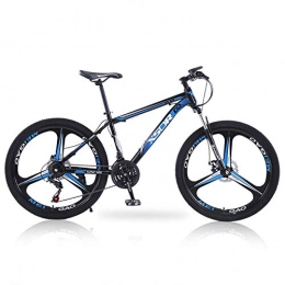 peipei Bike peipei 26-inch 21-speed, 24-speed, 27-speed three-speed / six-speed / ten-speed wheel front and rear double disc brake mountain bike-Black and blue three knife wheels_24 inch 21 speed