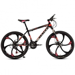 peipei Mountain Bike peipei 26 Inch Mountain Bike 27 / 30 Speed Steel Frame Bicycle Front And Rear Mechanical Disc Brake-Black and red E_30