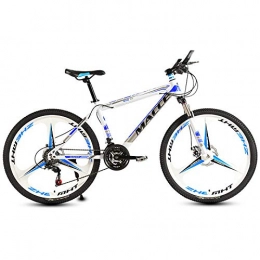 peipei Mountain Bike peipei 26 Inch Mountain Bike 27 / 30 Speed Steel Frame Bicycle Front And Rear Mechanical Disc Brake-White and blue S_27