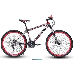 PhuNkz Bike PhuNkz 26 inch Wheel Mountain Bike, 21 / 24 / 27 Speed Mens Mountain Bike, Dual Disc Brake Mtb Bike for Women High Carbon Steel Mountain Bike Transmission / Red / 24 Speed