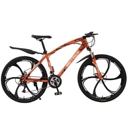 QCLU Bike QCLU 24 / 26 Inch Mountain Bike 21 Speed Disc Brakes Hardtail MTB, Trekking Bike Men Bike Girls Bike, Full Suspension Mountain Bike (Color : Orange, Size : 26 Inch)