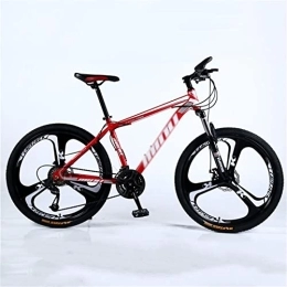 QCLU Mountain Bike QCLU 26 Inch Wheel Mountain Bike, 21 Speed, Disc Brakes Hardtail MTB, Trekking Bike Men Bike Girls Bike, Cruiser Bicycle Beach Ride Travel Sport White / Red / Black (Color : Red, Size : 27-Speed)