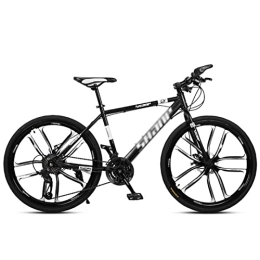 QCLU Bike QCLU Mountain Bike, 24 / 26 Inch Disc Brakes Hardtail MTB, for Men and Women MTB Bike with Adjustable Seat, Double Disc Brake, 10 Wheel Cutters (Color : Black, Size : 30-Speed)