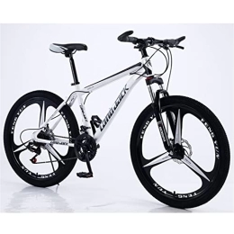 QCLU Bike QCLU Unisex Mountain Bike, 26 Inch Mountain Bikes, Men's, Women' s MTB, with Adjustable Seat, Double Disc Brakes, Black and White, 3 Wheel Cutters (Size : 27-Speed)