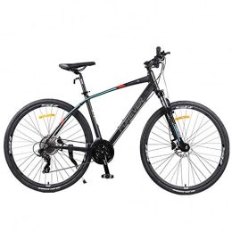 Qj Mountain Bike Qj Mountain Bikes, 26 Inch 27-Speed Mountain Trail Bike, Dual Disc Brake Aluminum Frame Hardtail Mountain Bike, Adjustable Seat, Black