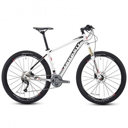 Qj Bike Qj Mountain Bikes, 27.5 Inch Big Tire Hardtail Mountain Bike, Aluminum 27 Speed Mountain Bike, Men's Womens Bicycle Adjustable Seat, Black, White