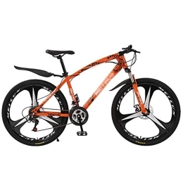 TOPYL Mountain Bike TOPYL Mountain Bicycle With Front Suspension Adjustable Seat, Strong Frame Disc Brake Mountain Bike, Lightweight Mountain Bikes Bicycles Orange 3 Spoke 26", 27-speed