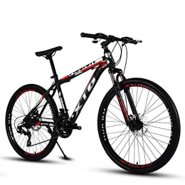 VANYA Bike VANYA Damping Mountain Bike 24 / 26 Inch 21 Speed Cycling Disc Brake Variable Speed Adult Off-Road Bicycle, blackred, 24inches