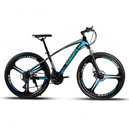 VANYA Mountain Bike VANYA Mountain Bike 24 / 26 Inch Shock Absorption 21 Speed High-Carbon Steel Double Disc Brake One-Piece Rim Bicycle, Blue, 26inches