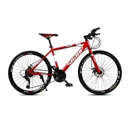 VIIPOO Bike VIIPOO 26 Inch Mountain Bikes, Men's Dual Disc Brake Mountain Bike, Bicycle Adjustable Seat, High-carbon Steel Frame, student light mountain Bike, Red-21 Speed