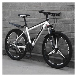 VIIPOO Bike VIIPOO Mountain Bikes, Mens Women Carbon Steel Bicycle, Drivetrain All Terrain Mountain Bike with Dual Disc Brake / Adjustable Seat / High-carbon Steel Frame, White-21 Inch