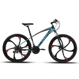WGYDREAM Bike WGYDREAM Mountain Bike, Ravine Bike 24" Wheel Dual Disc Brake Mountain Bicycles Front Suspension, 21 24 27 speeds Carbon Steel Frame (Color : Blue, Size : 24 Speed)