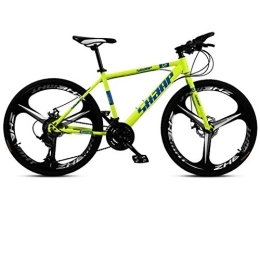 WJSW Mountain Bike WJSW 26 Inch Mountain Bike, Double Disc Brake / High-Carbon Steel Frame Bikes, Beach Snowmobile Bicycle, Aluminum Alloy Wheels, Green, 27 speed