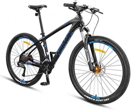 YZPTYD Mountain Bike YZPTYD 27.5 Inch Mountain Bikes, Carbon Fiber Frame Dual-Suspension Mountain Bike, Disc Brakes All Terrain Unisex Mountain Bicycle, Blue, 27 Speed