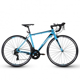 Cxmm Road Bike 14 Speed Road Bike, Adult Men Aluminum Frame City Utility Bike, Disc Brakes Racing Bicycle, Perfect for Road or Dirt Trail Touring, Blue, Blue