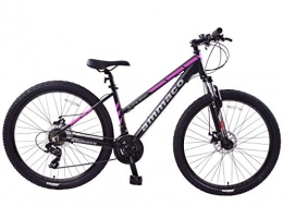 Ammaco Bike Ammaco. Alpine Sport 27.5" 650B Wheel Front Suspension 16" Alloy Low Step Frame Bike Black / Pink 21 Speed