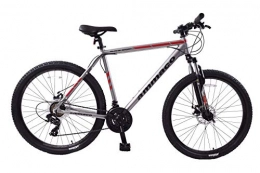 Ammaco Bike Ammaco. Alpine Sport 27.5" 650B Wheel Front Suspension Mens Mountain Bike 16" Frame Alloy Silver / Red 21 Speed Mechanical Disc Brakes